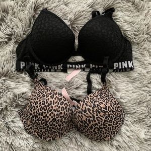 TWO Victoria’s Secret Pink Wear Everywhere Push-Up